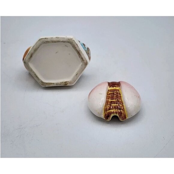 Vintage Ceramic Bee Condiment Honey Pot With Lid - Picture 12 of 14